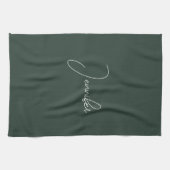 Trendy Celtic Grayish Green Modern Voeg je eigen n Theedoek (Horizontaal)