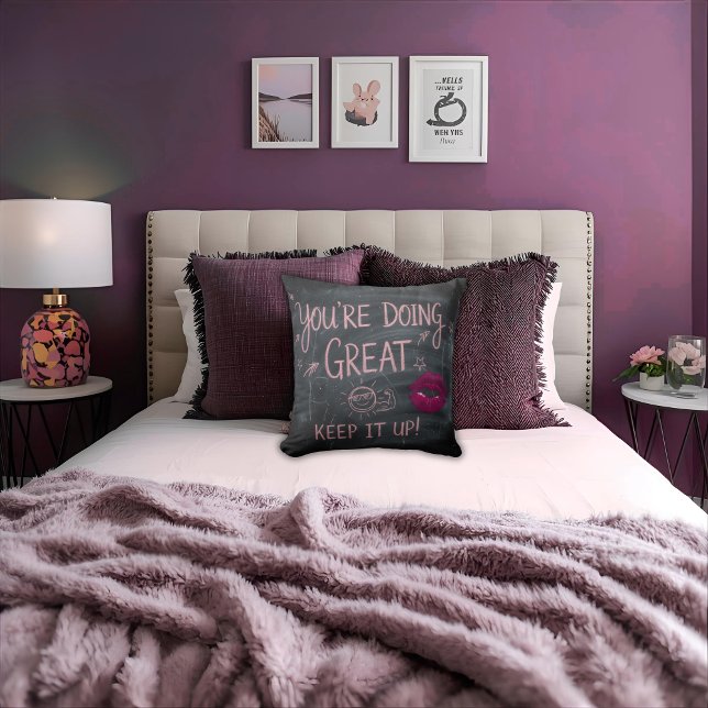 Trendy Chalk Board Girly Motivational Quote  Kussen (Creator heeft geüpload)