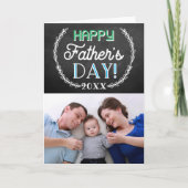 Trendy Chalkboard Aangepaste foto-Vaderdag Kaart (Voorkant)
