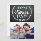 Trendy Chalkboard Aangepaste foto-Vaderdag Kaart (Voorkant)