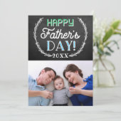 Trendy Chalkboard Aangepaste foto-Vaderdag Kaart (Staand voorkant)