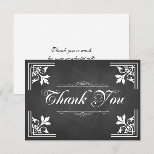 Trendy Chalkboard - Bedankt kaarten (Voorkant / Achterkant)