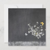 Trendy Chalkboard Dandelion Wedding Kaart (Achterkant)