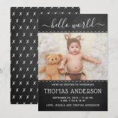 Trendy Chalkboard Fotoaankondiging Aankondiging (Voorkant / Achterkant)