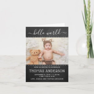 Trendy Chalkboard Fotoaankondiging Feestdagen Kaart