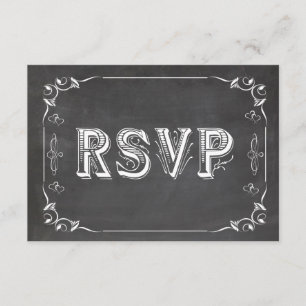 Trendy Chalkboard Matching Response Card RSVP Kaartje