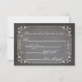 Trendy Chalkboard Matching Response Card RSVP Kaartje (Achterkant)