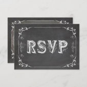 Trendy Chalkboard Matching Response Card RSVP Kaartje (Voorkant / Achterkant)