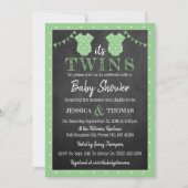 Trendy Chalkboard Neutral Twins Baby shower Kaart (Voorkant)