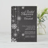 Trendy Chalkboard Snowflakes Winter Vrijgezellenfe Kaart (Staand voorkant)