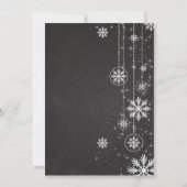 Trendy Chalkboard Snowflakes Winter Vrijgezellenfe Kaart (Achterkant)