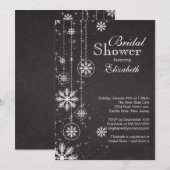 Trendy Chalkboard Snowflakes Winter Vrijgezellenfe Kaart (Voorkant / Achterkant)