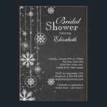 Trendy Chalkboard Snowflakes Winter Vrijgezellenfe Kaart<br><div class="desc">Begin je evenement meteen af met onze moderne,  stijlvolle en populaire zwarte en witte sneeuwvlok winter Bridal douche-uitnodiging met elegante witte sneeuwvlokkanonnen op een zwarte-kartonachtergrond.  Pas gewoon onze uitnodiging aan met je trouwdouchegegevens en jullie zijn klaar om te gaan.    Bekijk onze bijbehorende dankbetuigingen,  stickers en steekpenningen in onze winkel</div>