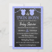Trendy Chalkboard Twin Boys Baby shower Kaart (Voorkant)