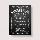 Trendy Chalkboard Typography Bachelor Party Kaart
