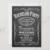 Trendy Chalkboard Typography Bachelor Party Kaart (Voorkant)