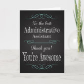 Trendy Chalkboard voor administratief personeel Kaart (Voorkant)