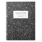 Trendy Charcoal Gray & White Terrazzo Notitieboek (Voorkant)