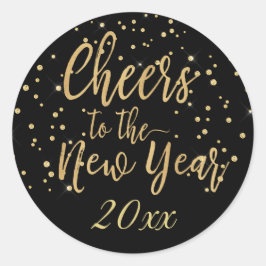 Trendy Cheers naar het nieuwjaar Ronde Sticker