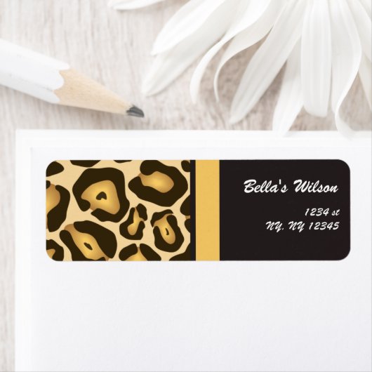trendy cheetah Return adreslabel Etiket (Insitu)