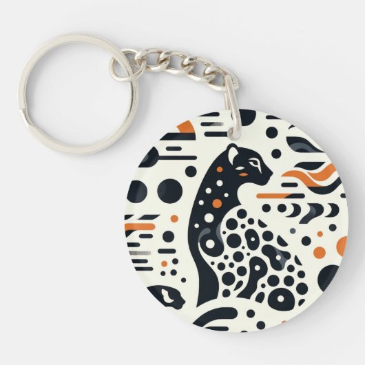 Trendy Cheetah Spot Acryl Sleutelhanger (Voorkant)