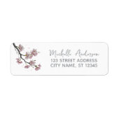 Trendy Cherry Blossom Tree Branch Retouradres Etiket (Voorkant)