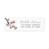 Trendy Cherry Blossom Tree Branch Retouradres Etiket (Voorkant)