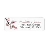 Trendy Cherry Blossom Tree Branch Retouradres Etiket (Voorkant)
