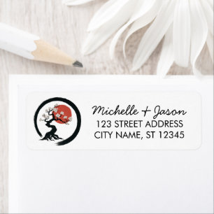 Trendy Cherry Blossom Tree Branch Retouradres Etiket