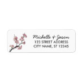 Trendy Cherry Blossom Tree Branch Retouradres Etiket (Voorkant)