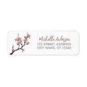 Trendy Cherry Blossom Tree Branch Retouradres Etiket (Voorkant)