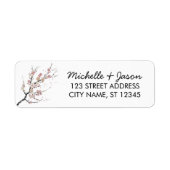 Trendy Cherry Blossom Tree Branch Retouradres Etiket (Voorkant)