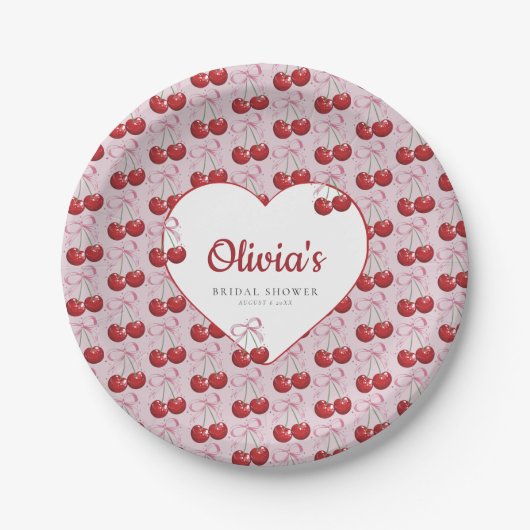 Trendy Cherry op Top Vrijgezellenfeest Papieren Bordje (Voorkant)
