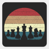 Trendy  Chess Pineerset Vierkante Sticker (Voorkant)