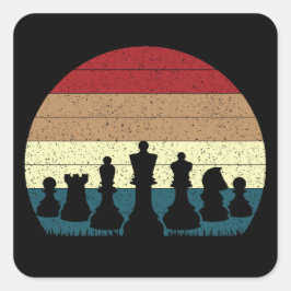 Trendy  Chess Pineerset Vierkante Sticker