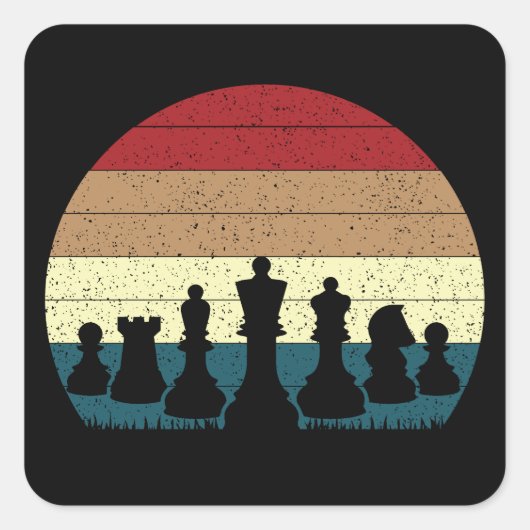 Trendy  Chess Pineerset Vierkante Sticker (Voorkant)
