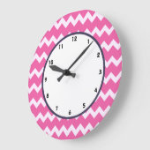 trendy chevron cerise white retro klok roze (Hoek)