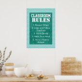 Trendy Chevron Classroom Rules Poster (Keuken)