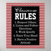 Trendy Chevron Classroom Rules Poster (Voorkant)