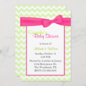 Trendy Chevron Couple's Baby shower Invitation Kaart (Voorkant / Achterkant)