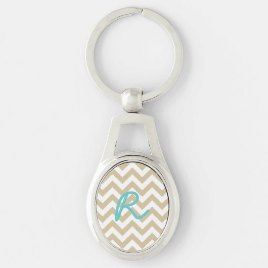 Trendy Chevron Metal Sleutelhanger (Voorkant)