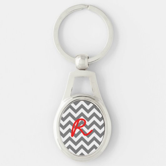 Trendy Chevron Metal Sleutelhanger (Voorkant)