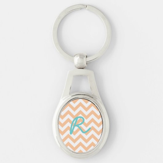 Trendy Chevron Metal Sleutelhanger (Voorkant)