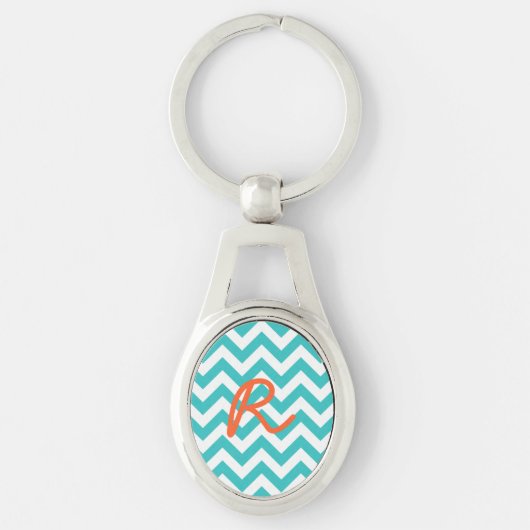 Trendy Chevron Metal Sleutelhanger (Voorkant)