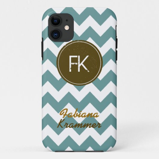 trendy chevron monogram Case-Mate iPhone case (Achterkant)