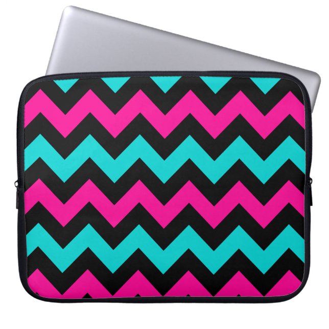 Trendy chevron-patroon laptop sleeve (Voorkant)