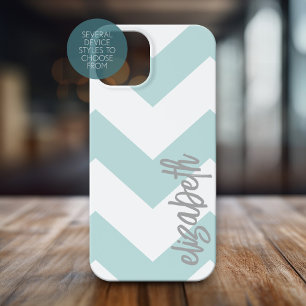 Trendy Chevron Patroon met enorme kalligrafie naam iPhone 15 Case
