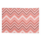 Trendy Chevron Pattern, groot naamblok koraal Kussensloop (Achterkant)