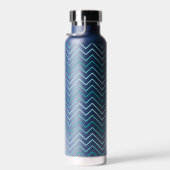 Trendy Chevron Pattern grote naam blok blauwgroen Waterfles (Rechts)