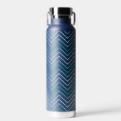 Trendy Chevron Pattern grote naam blok blauwgroen  Waterfles (Voorkant)